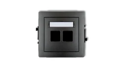 DECO Mechanizm gniazda komputerowego podwójnego bez modułu grafitowy 11DGM2p PT-GN-DE-80-30-ND-00