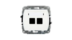 TREND Mechanizm gniazda komputerowego podwójnego bez modułu biały GM-2p PT-GN-TR-80-00-ND-00