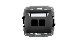 TREND Mechanizm gniazda komputerowego podwójnego bez modułu grafitowy 11GM-2p PT-GN-TR-80-30-ND-00