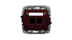 TREND Mechanizm gniazda komputerowego podwójnego bez modułu brązowy 4GM-2p PT-GN-TR-80-04-ND-00