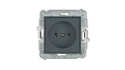 MINI Mechanizm gniazda pojedynczego bez uziemienia 2P (bez przesłon torów prądowych) grafitowy mat 28MGP-1