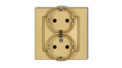 MINI Gniazdo podwójne z uziemieniem SCHUKO 2x(2P+Z) (przesłony torów prądowych) złoty 29MGP-2sp