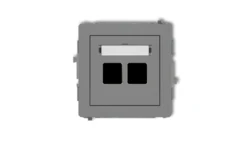 DECO Mechanizm gniazda komputerowego podwójnego bez modułu szary mat 27DGK-2p PT-GN-DE-80-27-ND-00