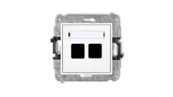 Mechanizm gniazda multimedialnego podwójnego bez modułu (standard Keystone) MGM-2P