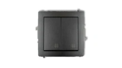 DECO Mechanizm wyłącznika 2 podwójnego krzyżowego grafitowy 11DWP-66