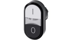 Przycisk podwójny podświetlany 22mm tworzywo biały /I/ czarny /O/ przyciski płaskie SIRIUS ACT 3SU1001-3AB61-0AK0