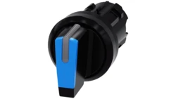 Przełącznik z możliwością podśw 22mm okrągły tworzywo czarny/niebieski kr pióro 3 poz 3SU1002-2BP50-0AA0