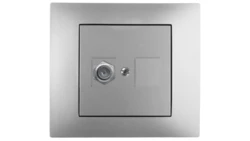 Vestra Gniazdo antenowe TV pojedyncze typ ff bez ramki podtynkowe IP20 srebrny 3886-16