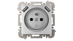 Vestra Gniazdo 2P+Z 2xUSB zasilające bez ramki podtynkowe IP20 srebrny 3888-16