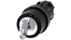 Przełącznik z kluczem 22mm tworzywo 3 poz I-O-II Ronis nr 455 klucz w poz O SIRIUS ACT 3SU1000-4CL01-0AA0