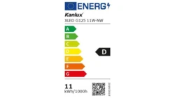 Żarówka LED E27 XLED G125 11W-NW 1520lm 4000K barwa neutralna 33512