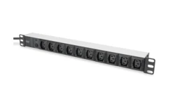 Listwa zasilająca PDU 19 Rack 10x gniazdo C13 2m 1x wtyk C14 10A zab. przeciążeniowe DN-95404