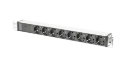 Listwa zasilająca PDU 19 Rack 8x gniazdo schuko 2m 1x wtyk C14 10A aluminiowa DN-95410