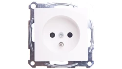 Merten System M Gniazdo pojedyncze z/u 16A IP20 z przesłonami biel polarna MTN2500-0319