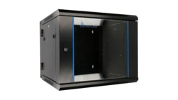 Szafa rack montowana na ścianie, dwusekcyjna Extralink 9U 600x600 AZH Czarna