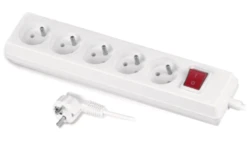 Przedłużacz z wyłącznikiem 5-gniazd z/u 10A 3m /OMY 3x1/ biały PS-570WS