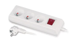 Przedłużacz z wyłącznikiem 3-gniazda z/u 10A 5m /OMY 3x1/ biały PS-370WS