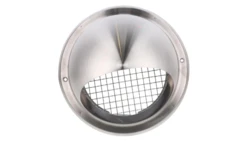 Czerpnia-wyrzutnia ścienna chromoniklowa z okapnikiem fi 160 mm O SV-160