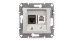 Sedna Gniazdo teleinformatyczne RJ11 RJ45 kat.5e UTP aluminium SDN5100160