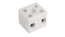 Złączka gwintowa porcelanowa 6mm² 2 tory biała z 1 otworem montażowym CPO-10A-2P 80013516 /20szt./