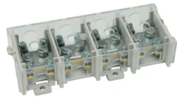 Odgałęźnik instalacyjny 4-torowy (1x25mm²/4x6mm²) LZ4*25/6P mocowanie do podłoża i TS 35, z pokrywą, szary 84171002