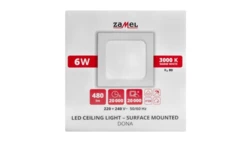 Oprawa sufitowa LED NT kwadratowa DONA barwa biała ciepła typ: LSN-06WK-230 LSU10000076