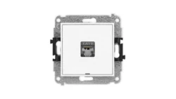 ICON Mechanizm gniazda komputerowego pojedynczego 1xRJ45, kat. 5e, ekranowane, 8-styk, bez pola opisowego biały mat 25IGKBO-1e