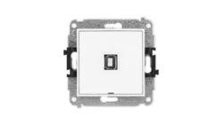 ICON Mechanizm gniazda pojedynczego USB A-B 2.0, bez pola opisowego biały IGUSBBO-3