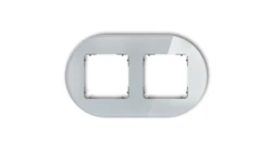 ICON Ramka uniwersalna podwójna okrągła - efekt szkła (ramka: szara spód: grafitowy mat) 15-28-IRSO-2