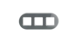 ICON Ramka uniwersalna potrójna okrągła - efekt szkła (ramka: grafitowa spód: biały) 28-0-IRSO-3