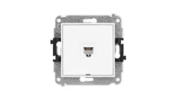 ICON Mechanizm gniazda telefonicznego pojedynczego 1xRJ11, 4-stykowy, beznarzędziowe, bez pola opisowego biały IGTBO-1