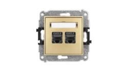 ICON Mechanizm gniazda komputerowego podwójnego 2xRJ45, kat. 7, ekranowane, 8-stykowy złoty 29IGK-10