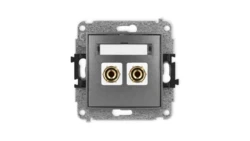 ICON Mechanizm gniazda głośnikowego pojedynczego (banan - czerwony i czarny, pozłacany, 4 mm2, do lutowania) grafitowy 11IGG-3