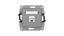 ICON Mechanizm gniazda komputerowego pojedynczego 1xRJ45, kat. 6, 8-stykowy szary mat 27IGK-3
