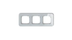 ICON Ramka uniwersalna potrójna zaokrąglona - efekt szkła (ramka: szara spód: grafitowy mat) 15-28-IRSZ-3