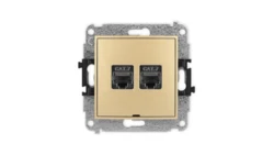 ICON Mechanizm gniazda komputerowego podwójnego 2xRJ45, kat. 7, ekranowane, 8-stykowy, bez pola opisowego złoty 29IGKBO-10