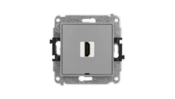 ICON Mechanizm gniazda pojedynczego HDMI 2.0, bez pola opisowego szary mat 27IHDMIBO-3