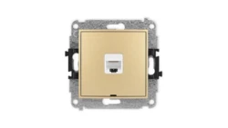 ICON Mechanizm gniazda komputerowego pojedynczego 1xRJ45, kat. 6, 8-stykowy, bez pola opisowego złoty 29IGKBO-3