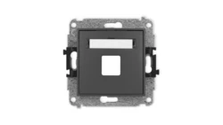 ICON Mechanizm gniazda multimedialnego pojednczego bez modułu (standard Keystone) grafitowy mat 28IGM-1P