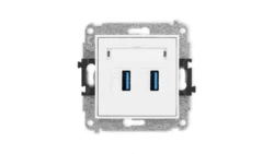 ICON Mechanizm gniazda podwójnego 2xUSB A-A 3.0 biały mat 25IGUSB-6