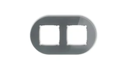 ICON Ramka uniwersalna podwójna okrągła - efekt szkła (ramka: grafitowa spód: grafitowy mat) 28-28-IRSO-2