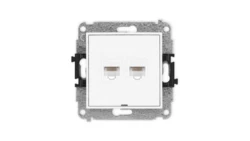 ICON Mechanizm gniazda komputerowego podwójnego 2xRJ45, kat. 5e, 8-stykowy, bez pola opisowego biały IGKBO-2
