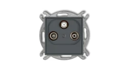 ICON Mechanizm gniazda abonenckiego RTV-SAT przelotowego 10dB grafitowy mat 28IGSP