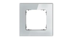 ICON Ramka uniwersalna pojedyncza kwadratowa - efekt szkła (ramka: szara spód: grafitowy mat) 15-28-IRSK-1