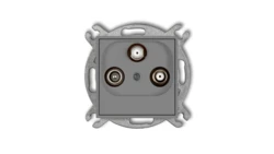 ICON Mechanizm gniazda abonenckiego 2 wyjścia SAT + TV szary mat 27IGSN