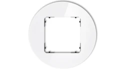 ICON Ramka uniwersalna pojedyncza okrągła - efekt szkła (ramka: biała spód: czarny) 0-12-IRSO-1