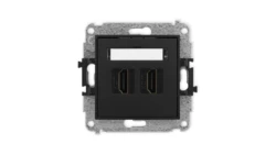ICON Mechanizm gniazda podwójnego HDMI 2.0 czarny mat 12IHDMI-4