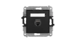 ICON Mechanizm gniazda komputerowego pojedynczego 1xRJ45, kat. 7, ekranowane, 8-stykowy czarny mat 12IGK-9