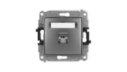 ICON Mechanizm gniazda komputerowego pojedynczego 1xRJ45, kat. 6, ekranowane, 8-stykowy grafitowy 11IGK-5
