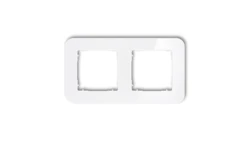 ICON Ramka uniwersalna podwójna zaokrąglona - efekt szkła (ramka: biała spód: biały) 0-0-IRSZ-2